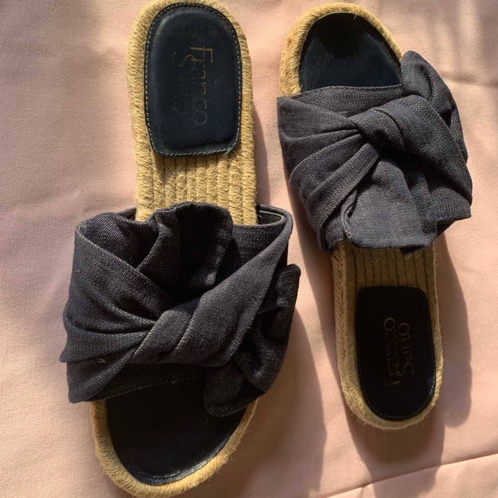 Franco Starto Blue Denim Bow and Tan Sandals: Clean Smoke Free Home​​​​ - Picture 4 of 8